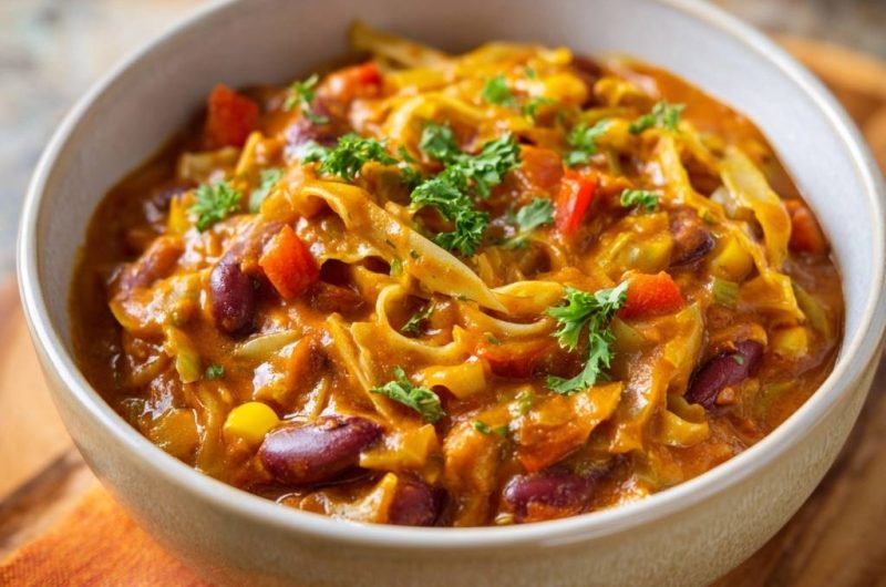 Cremiges Bohnen-Nudel-Curry (Nie wieder matschige Nudeln)