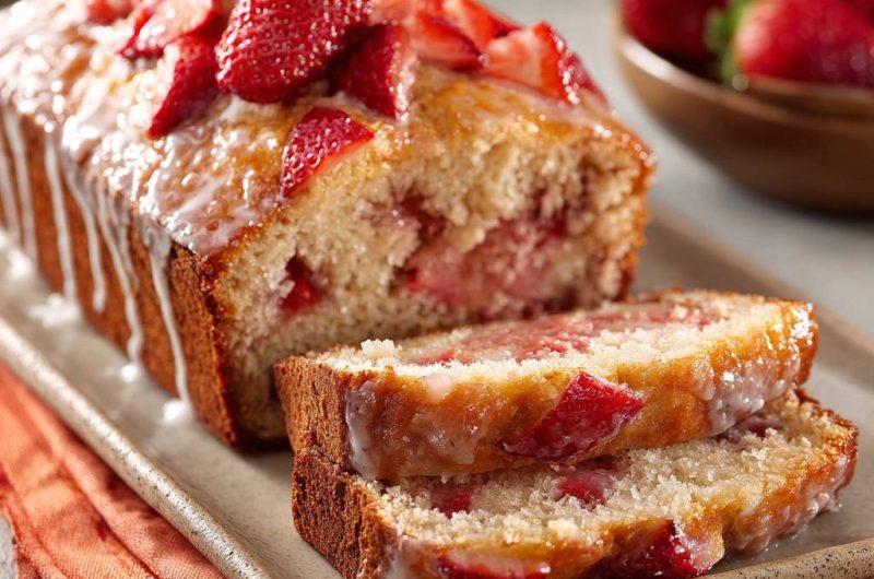 Erdbeerkuchen mit Glasur (Nie wieder matschiger Teig durch Erdbeeren!)