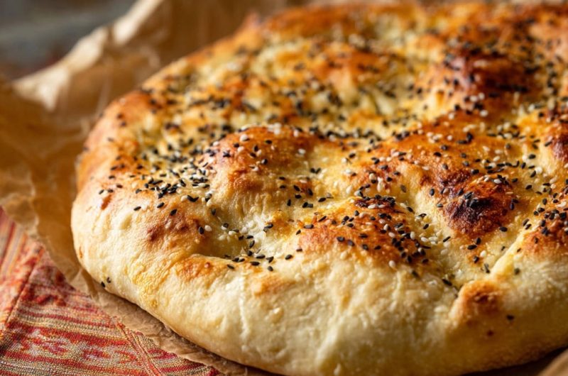 Hausgemachtes Sesam-Fladenbrot