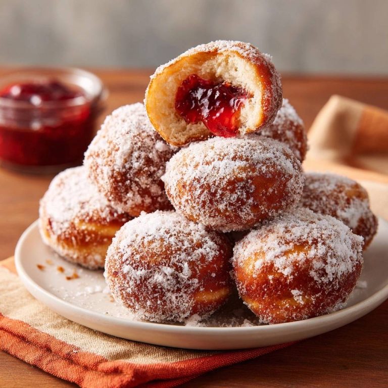 Himbeer-gefüllte Berliner (Nie wieder auslaufende Füllung!)