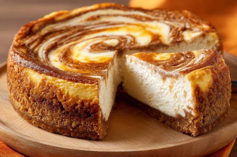 Kürbis-Swirl-Cheesecake (Nie wieder Risse!)