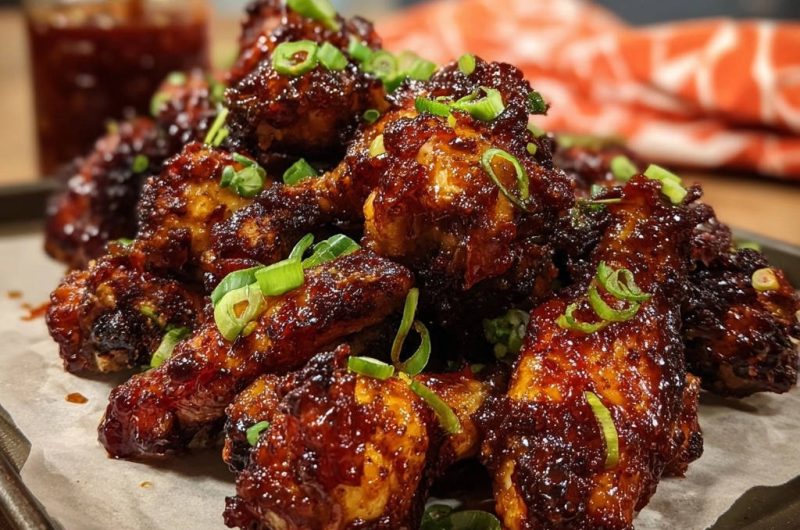 Klebrige Asiatische Hähnchenflügel aus dem Ofen