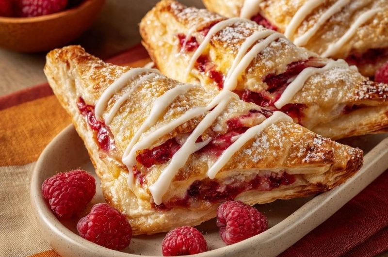 Knusprige Himbeertaschen