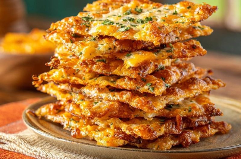 Knusprige Käsechips mit Petersilie