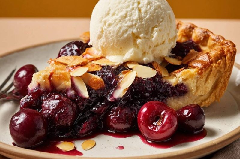 Knusprige Kirsch-Mandel-Tarte (Nie wieder matschiger Boden!)