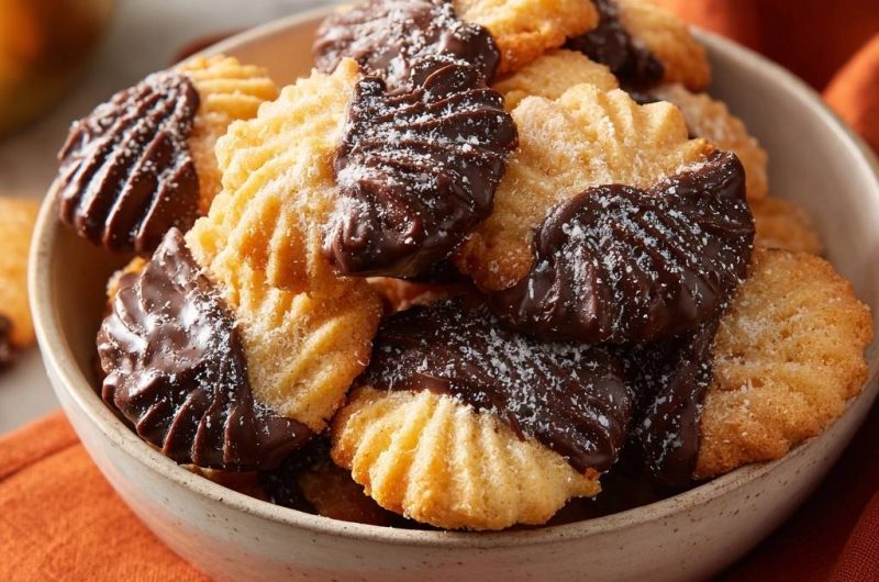 Knusprige S-Spritzkekse mit Schokoladendipp