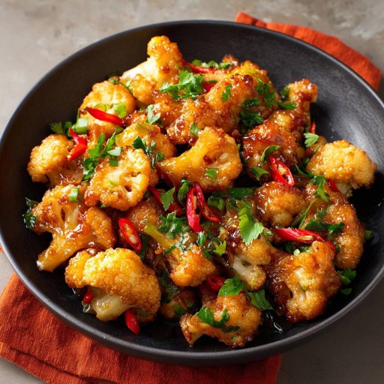 Knuspriger Blumenkohl in süß-würziger Chili-Sauce