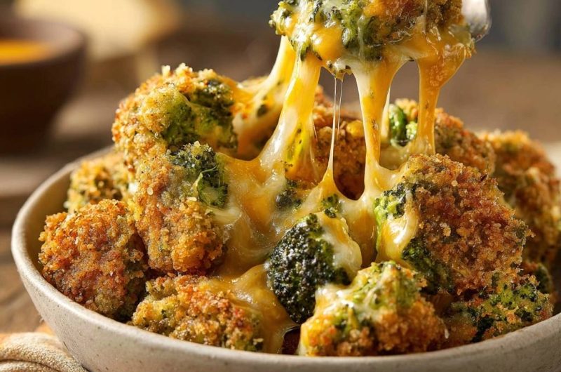 Knuspriger Brokkoli mit Käseüberzug