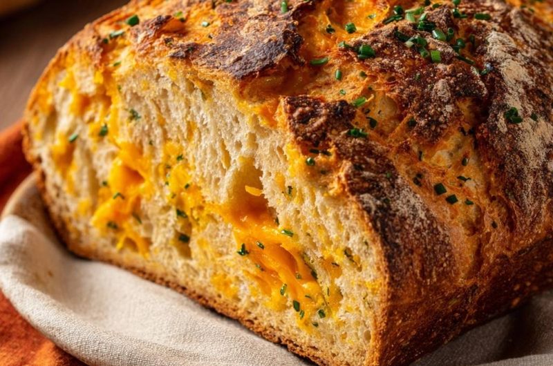 Knuspriges Cheddar-Schnittlauch-Brot