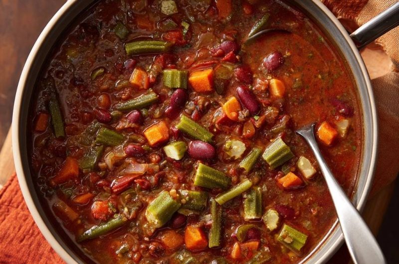 Okra-Bohnen-Eintopf (Nie wieder schleimige Okra!)