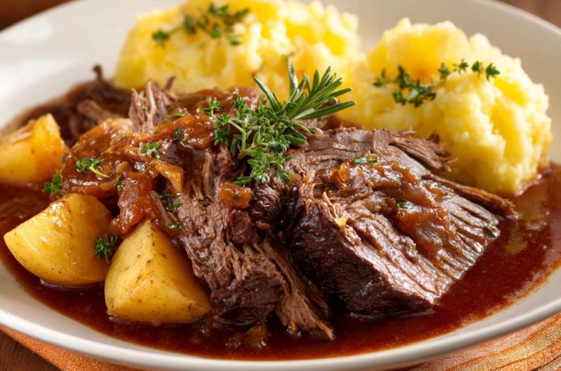 Rustikales Schmorrind mit Kartoffeln
