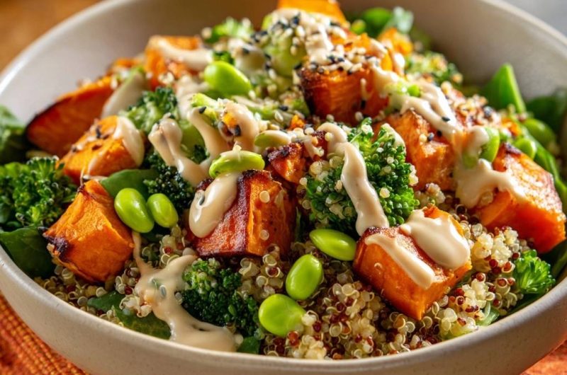 Süßkartoffel-Brokkoli-Power-Bowl (Nie wieder matschige Süßkartoffeln!)