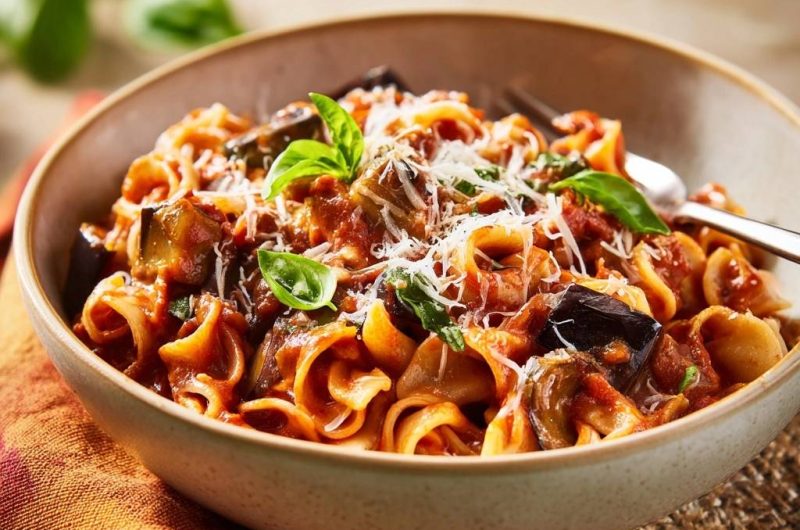 Saftige Auberginen-Pasta