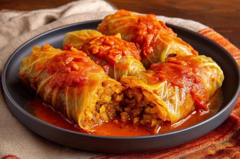 Saftige Kohlrouladen in Tomatensoße