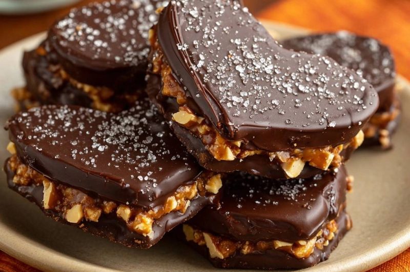 Salzige Schoko-Nuss-Karamell-Herzen (Nie wieder zähes Karamell!)
