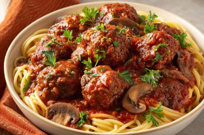 Spaghetti mit Fleischbällchen in Tomatensoße (Nie wieder zerfallende Fleischbällchen!)