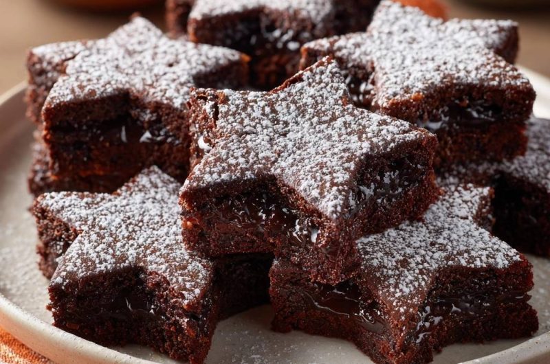 Sternförmige Schoko-Lava-Brownies