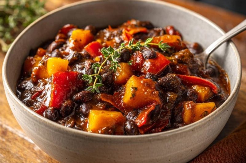 Würziges Kürbis-Paprika-Bohnen-Chili