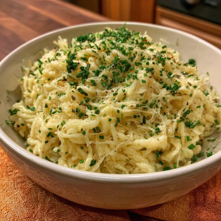 Cremige Käsespätzle, serviert in einer Schüssel, mit frischen Kräutern und geriebenem Käse garniert, ein köstliches Gericht.