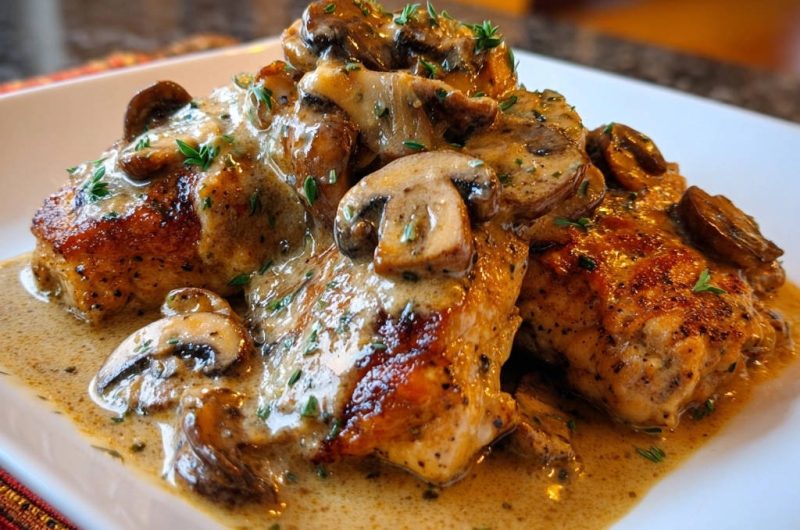Hähnchen in Pilzrahmsoße