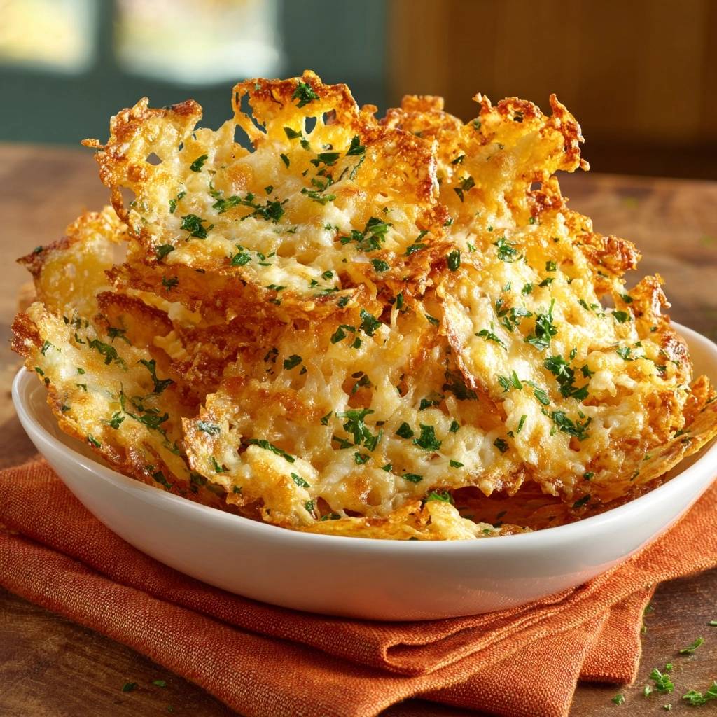 Knusprige Käse-Petersilie-Chips