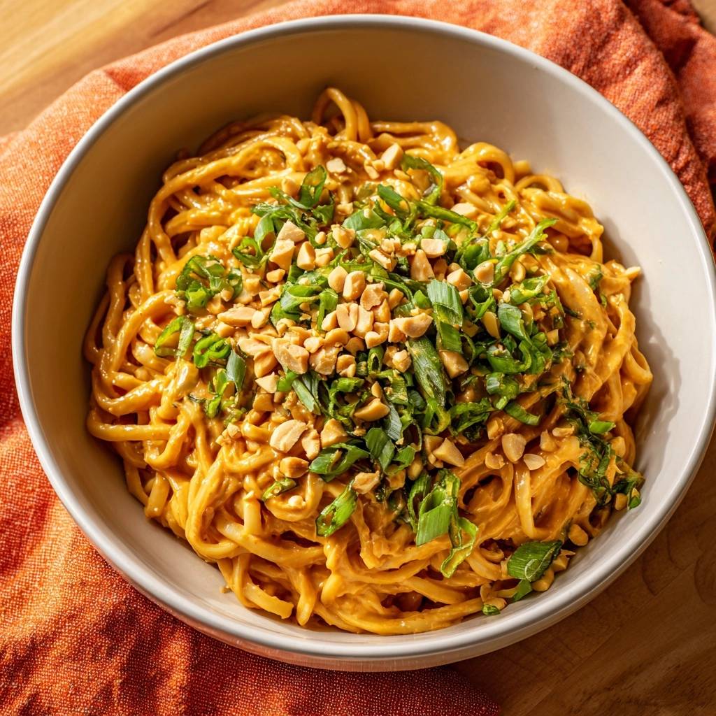Cremige Erdnussnudeln (Nie wieder klumpige Erdnuss-Sauce!)