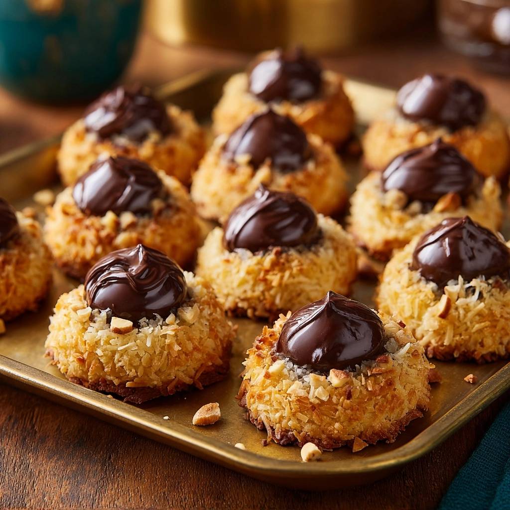 Kokos-Haselnuss-Makronen mit Schoko-Mitte