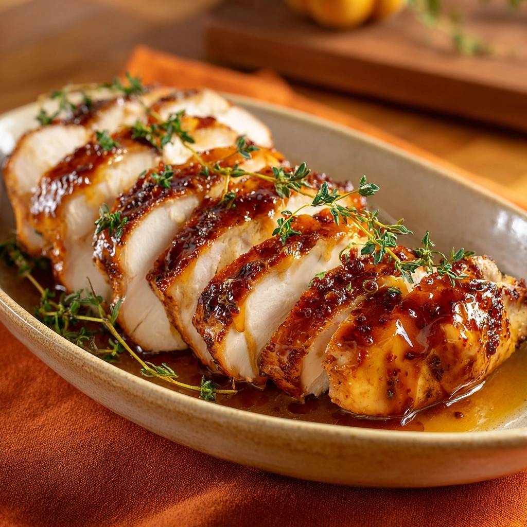 Geglasiertes Hähnchen mit Honig-Thymian