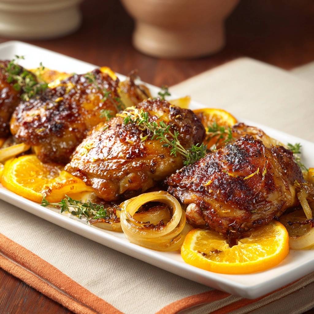 Saftiges Orangen-Hähnchen mit Thymian