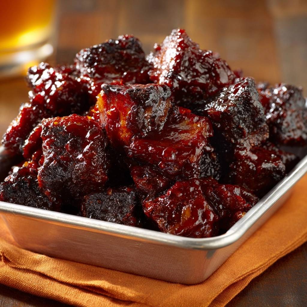 Knusprige BBQ-Rindfleischwürfel