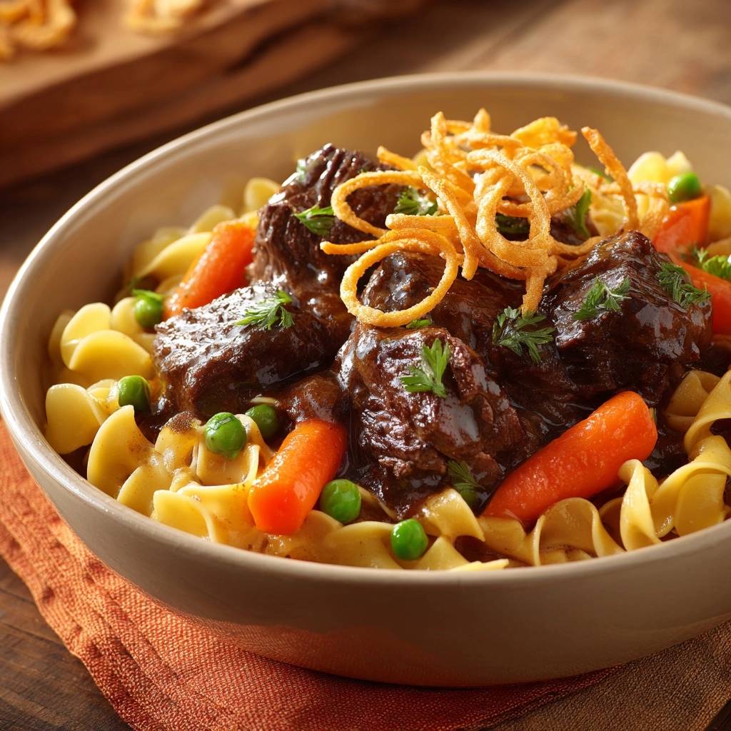 Rindergulasch mit Nudeln (Nie wieder zähes Fleisch!)