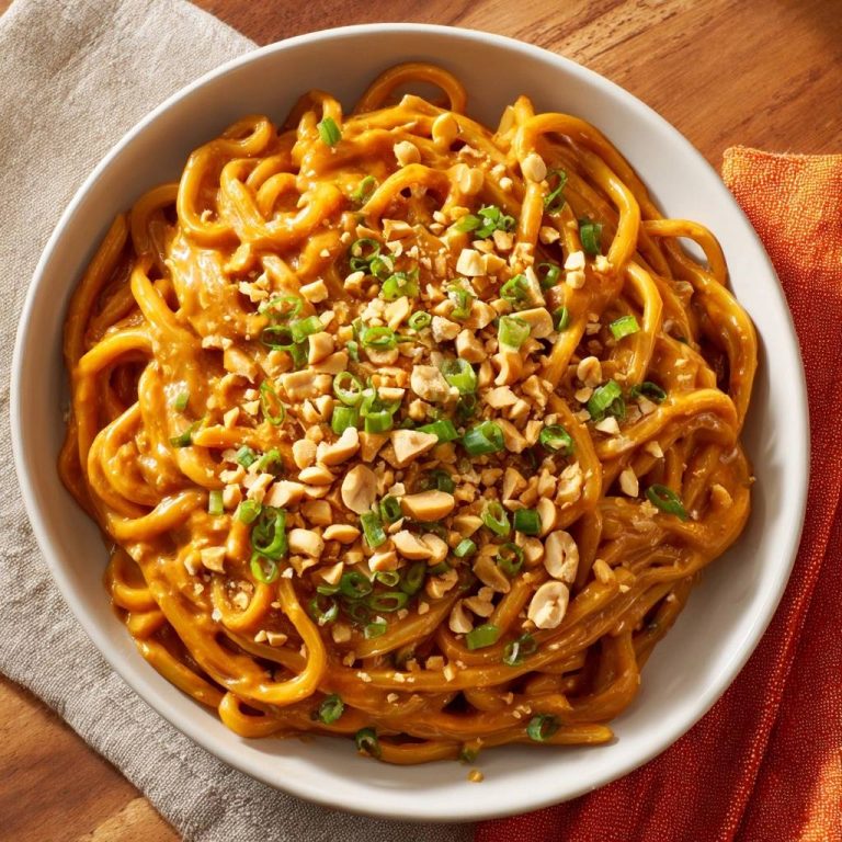 Cremige Erdnussnudeln (Nie wieder klumpige Erdnuss-Sauce!)