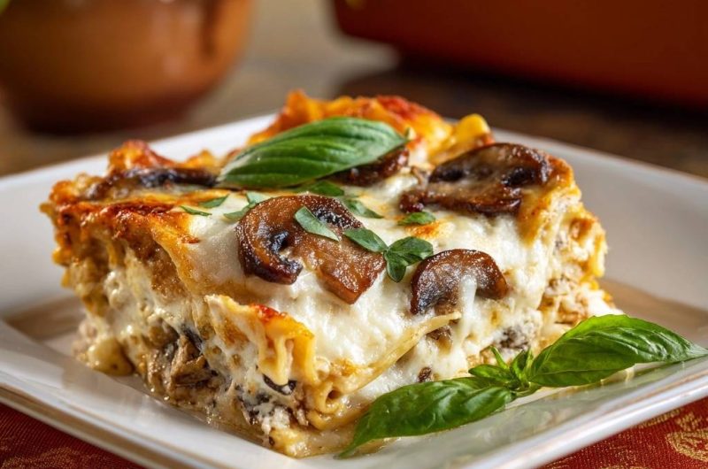 Cremige Pilz-Lasagne