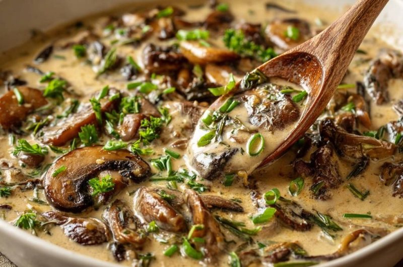 Cremige Pilzrahmsoße (Keine wässrige Soße mehr)