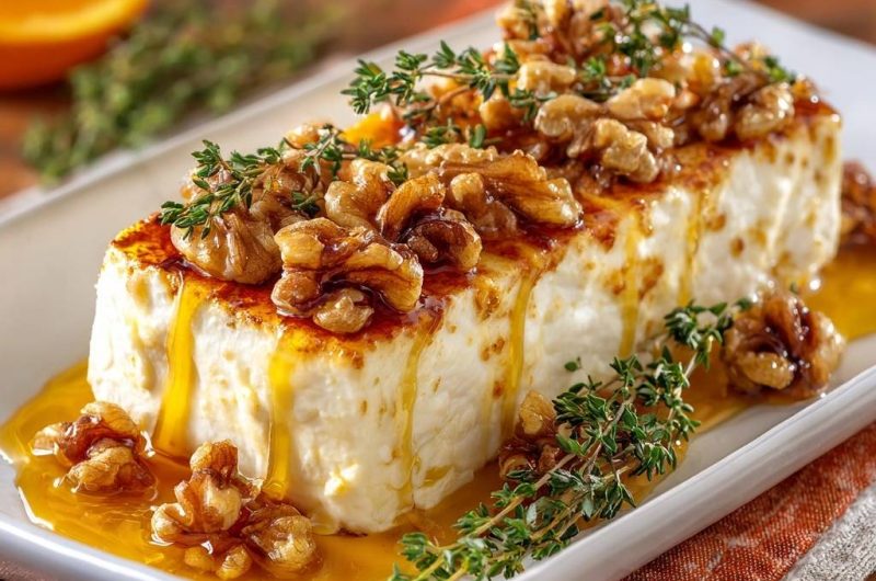 Gebratener Halloumi mit Honig, Walnüssen und Thymian