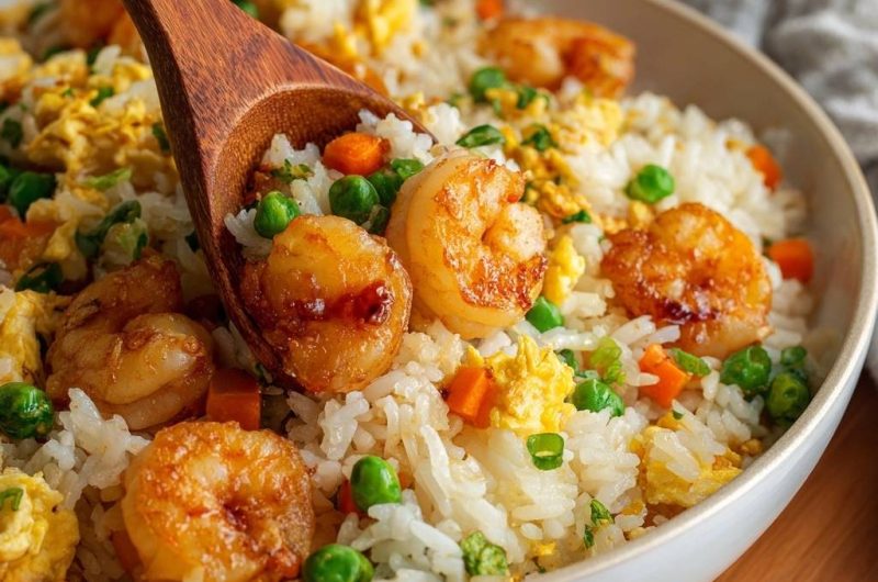 Gebratener Reis mit Garnelen