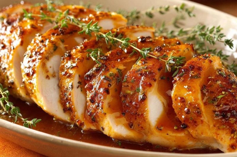 Geglasiertes Hähnchen mit Honig-Thymian