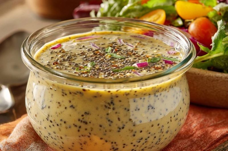 Goldenes Tahini-Chia-Dressing