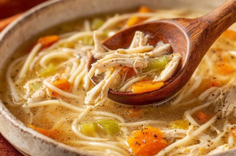 Hühner-Nudel-Suppe (Nie wieder matschige Nudeln!)