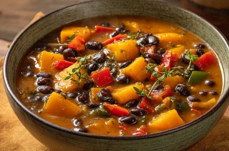 Herbstlicher Kürbis-Bohnen-Eintopf (Nie wieder matschiger Kürbis!)