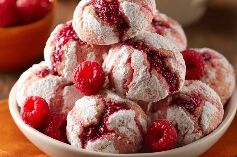 Himbeer-Schneekekse (Nie wieder auslaufende Füllung!)