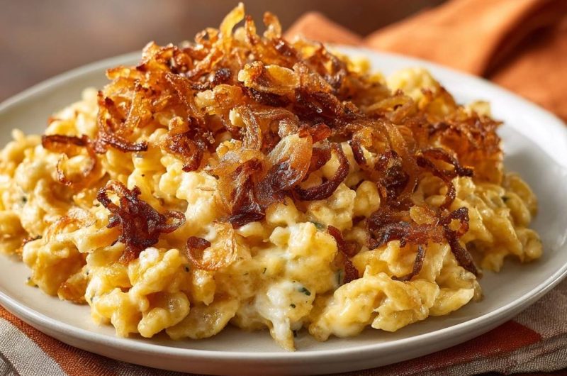 Käsespätzle mit knusprigen Röstzwiebeln