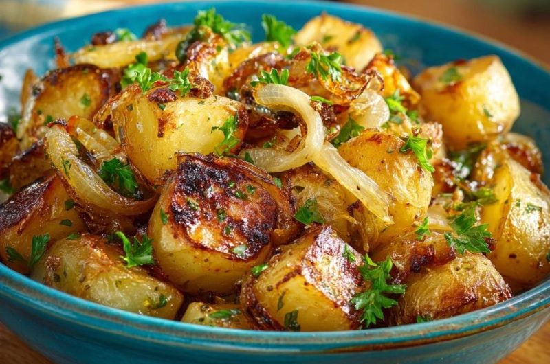 Knusprige Bratkartoffeln mit Zwiebeln (Nie wieder matschig!)