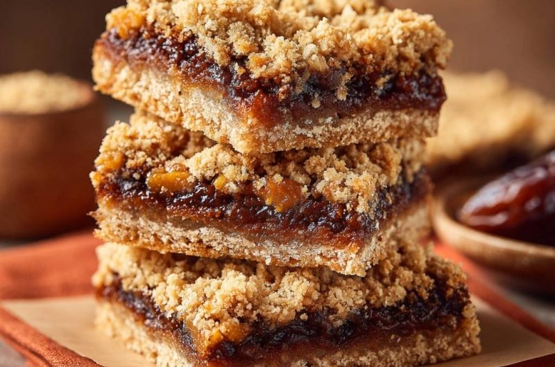 Knusprige Dattel-Streusel-Schnitten