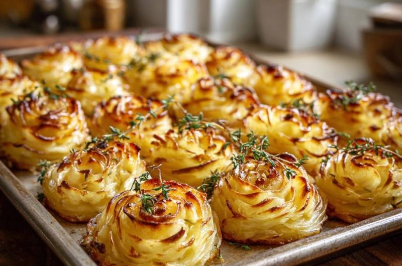 Knusprige Thymian-Kartoffelrosen