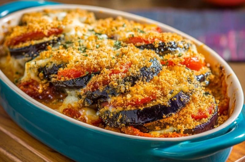 Knuspriger Auberginenauflauf (Nie wieder matschige Auberginen!)