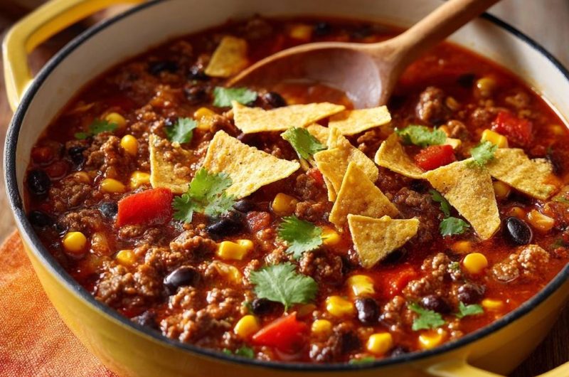 Knuspriges Hack-Chili mit Bohnen & Mais (Keine wässrige Soße mehr)