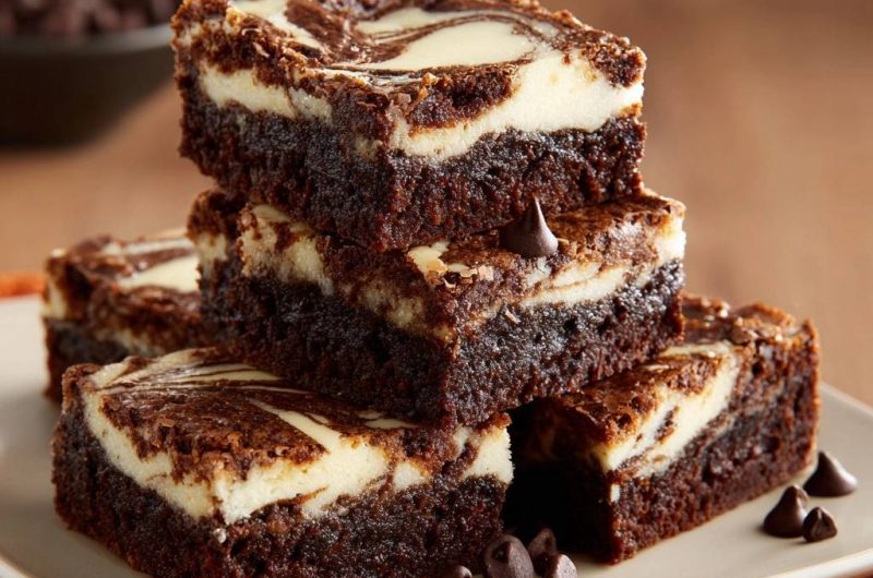 Marmor-Cheesecake-Brownies (Nie wieder vermischte Swirls!)