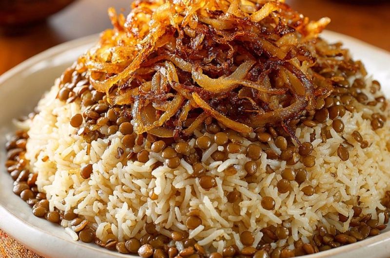 Mujaddara – Linsenreis mit knusprigen Zwiebeln