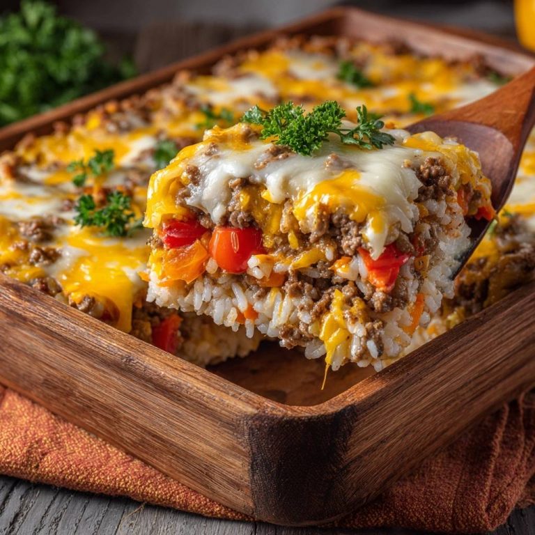 Paprika-Hack-Reis-Auflauf (Keine wässrige Soße mehr!)